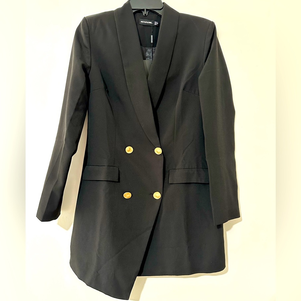 PrettyLittleThing Black Blazer Dress. Size 4.